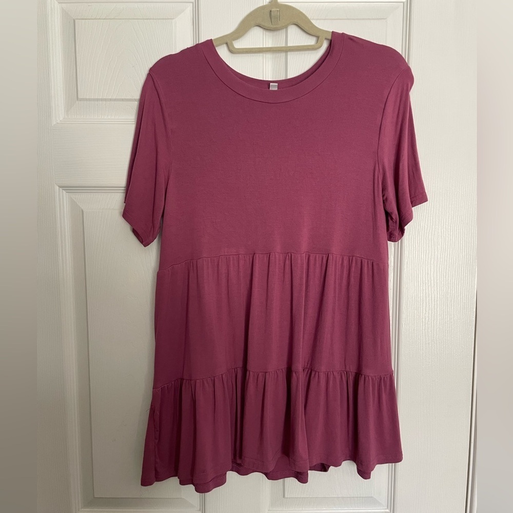 Women's Pink Tiered Top